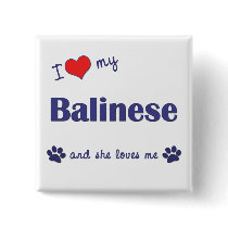 I Love My Balinese (Female Cat) Pins