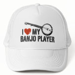 I Love My Banjo Player Mesh Hats