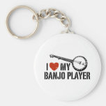 I Love My Banjo Player Keychain