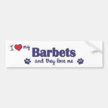 I Love My Barbets (Multiple Dogs) Bumper Sticker