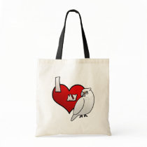 I Love my Bare Eyed Cockatoo Tote Bags
