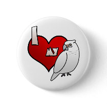 I Love my Bare Eyed Cockatoo buttons by MenagerieMayhem I Love my Bare Eyed Cockatoo buttons