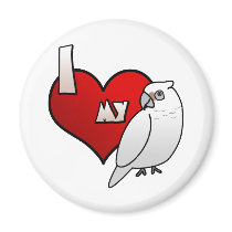 I Love my Bare Eyed Cockatoo Magnets