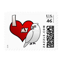 I Love my Bare Eyed Cockatoo Postage Stamps
