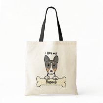 I Love My Basenji Tote Bags