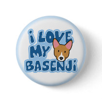 I Love My Basenji Button