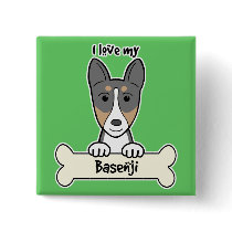 I Love My Basenji Pins