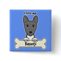 I Love My Basenji Pin