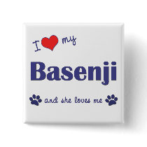 I Love My Basenji (Female Dog) Pin