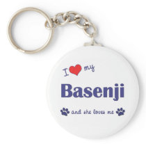 I Love My Basenji (Female Dog) Keychain