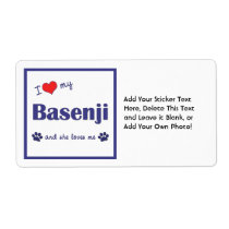 I Love My Basenji (Female Dog) Shipping Labels