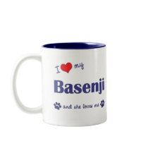 I Love My Basenji (Female Dog) Mugs