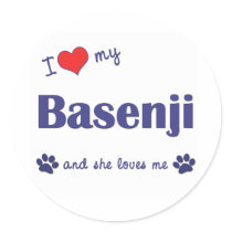 I Love My Basenji (Female Dog) Sticker