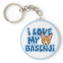 I Love My Basenji Keychain