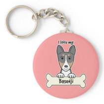 I Love My Basenji Keychains