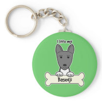 I Love My Basenji Keychain