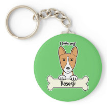 I Love My Basenji Key Chain