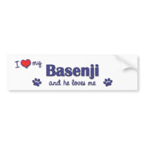 I Love My Basenji (Male Dog) Bumper Sticker