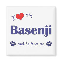 I Love My Basenji (Male Dog) Fridge Magnets