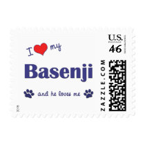 I Love My Basenji (Male Dog) Postage Stamp