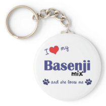 I Love My Basenji Mix (Female Dog) Key Chain