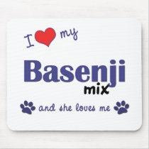 I Love My Basenji Mix (Female Dog) Mouse Pad