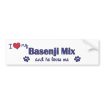 I Love My Basenji Mix (Male Dog) Bumper Stickers