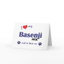 I Love My Basenji Mix (Male Dog) cards
