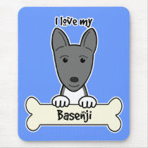 I Love My Basenji Mouse Pads