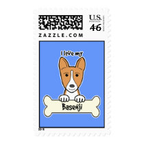 I Love My Basenji Stamp