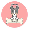 I Love My Basenji stickers