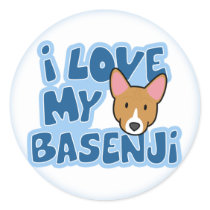 I Love My Basenji Stickers