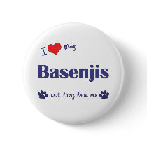 I Love My Basenjis (Multiple Dogs) Pinback Buttons