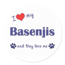 I Love My Basenjis (Multiple Dogs) Stickers