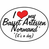 I Love My Basset Artesien Normand (It's a Dog) Acrylic Cut Outs