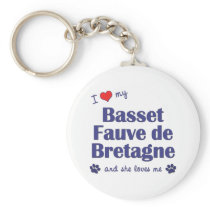 I Love My Basset Fauve de Bretagne (Female Dog) Keychain