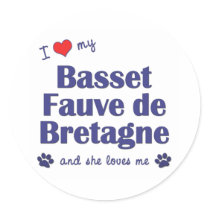 I Love My Basset Fauve de Bretagne (Female Dog) stickers