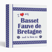 I Love My Basset Fauve de Bretagne (Male Dog) Vinyl Binders