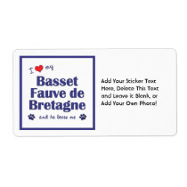I Love My Basset Fauve de Bretagne (Male Dog) Shipping Label