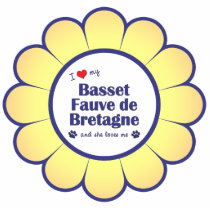 I Love My Basset Fauve de Bretagne (She) Ornament photo sculptures