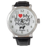 I Love My Basset Hound Dog Wristwatch