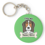 I Love My Basset Hound Key Chain