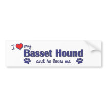 I Love My Basset Hound (Male Dog) Bumper Stickers