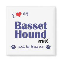 I Love My Basset Hound Mix (Male Dog) magnets