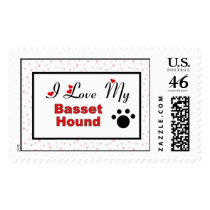 I Love My Basset Hound Postage Stamp