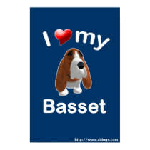 I Love My Basset Poster posters by SLDogs I Love My Basset Poster posters