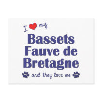I Love My Bassets Fauve de Bretagne (Multi Dogs) Postcards