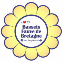 I Love My Bassets Fauve de Bretagne Ornament photo sculptures