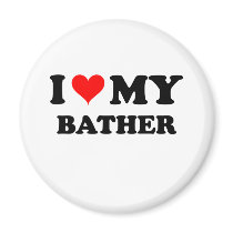 I Love My Bather Refrigerator Magnets