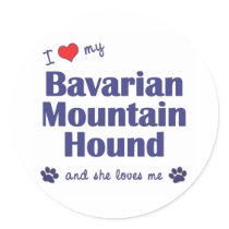I Love My Bavarian Mountain Hound (Female Dog) stickers